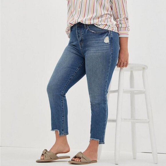 TORRID Mom Straight Vintage Stretch High-Rise Button Fly Jeans 22 new nwt - Picture 3 of 16